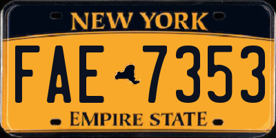 NY license plate FAE7353