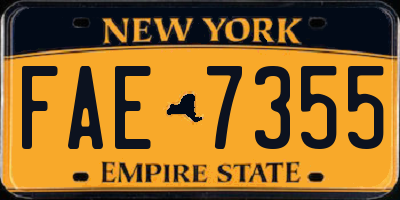 NY license plate FAE7355