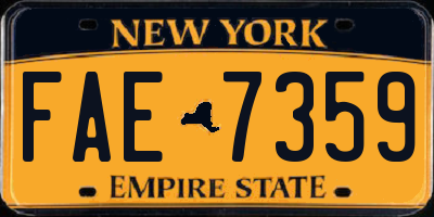 NY license plate FAE7359
