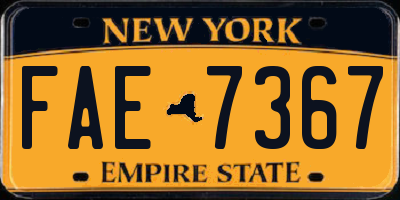 NY license plate FAE7367