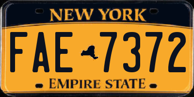 NY license plate FAE7372