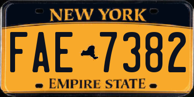 NY license plate FAE7382