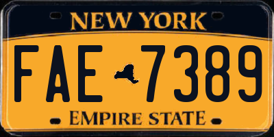 NY license plate FAE7389