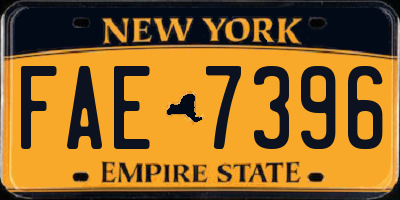 NY license plate FAE7396