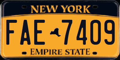 NY license plate FAE7409