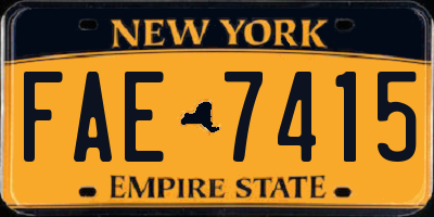 NY license plate FAE7415