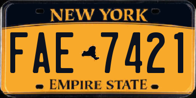 NY license plate FAE7421