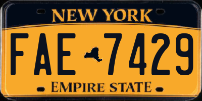 NY license plate FAE7429