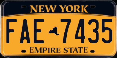 NY license plate FAE7435