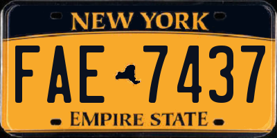 NY license plate FAE7437