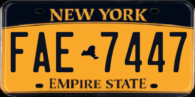 NY license plate FAE7447
