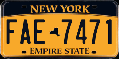 NY license plate FAE7471