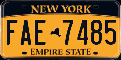 NY license plate FAE7485