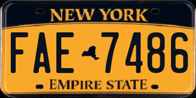 NY license plate FAE7486