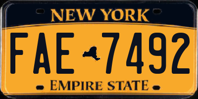 NY license plate FAE7492