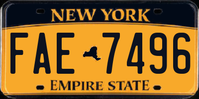 NY license plate FAE7496