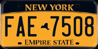 NY license plate FAE7508