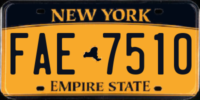 NY license plate FAE7510