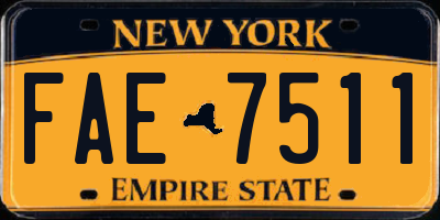 NY license plate FAE7511