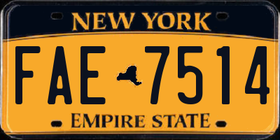 NY license plate FAE7514