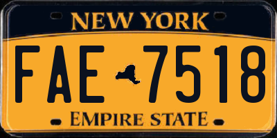 NY license plate FAE7518