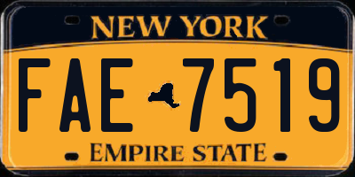 NY license plate FAE7519