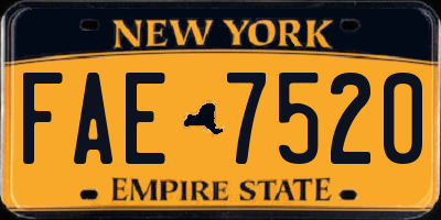 NY license plate FAE7520