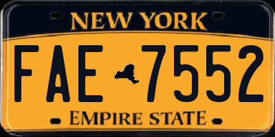 NY license plate FAE7552