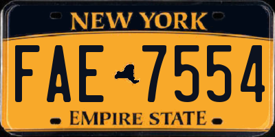 NY license plate FAE7554