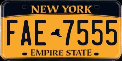 NY license plate FAE7555
