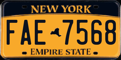 NY license plate FAE7568