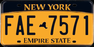 NY license plate FAE7571