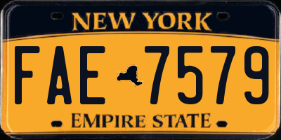 NY license plate FAE7579