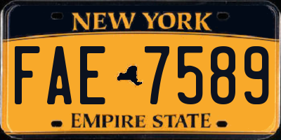 NY license plate FAE7589