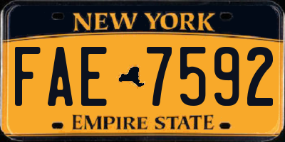 NY license plate FAE7592