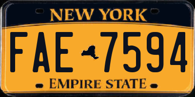 NY license plate FAE7594