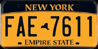NY license plate FAE7611