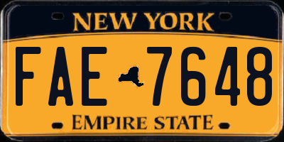 NY license plate FAE7648
