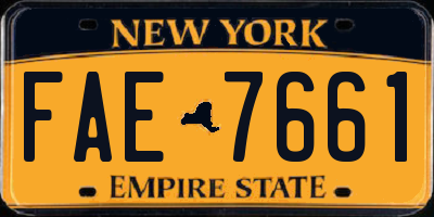 NY license plate FAE7661