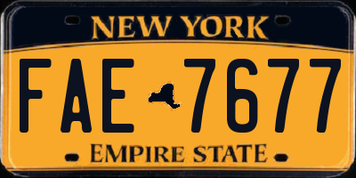 NY license plate FAE7677