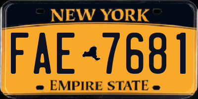 NY license plate FAE7681