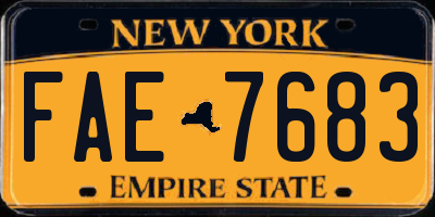 NY license plate FAE7683