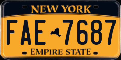 NY license plate FAE7687