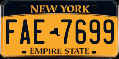 NY license plate FAE7699