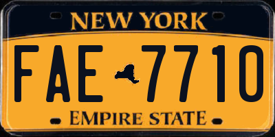 NY license plate FAE7710