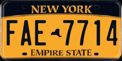 NY license plate FAE7714