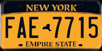 NY license plate FAE7715