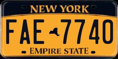 NY license plate FAE7740