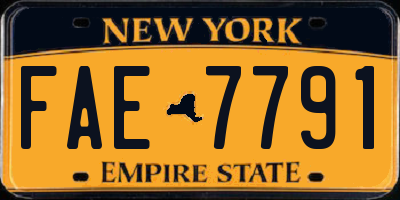 NY license plate FAE7791
