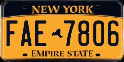 NY license plate FAE7806